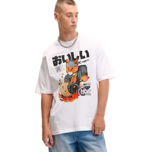 Cropp - Biała koszulka z nadrukiem - biały