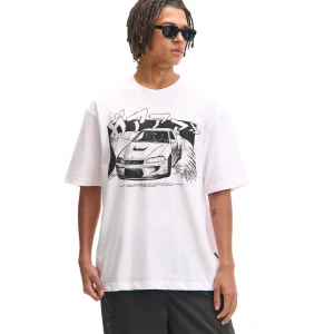 Cropp - Biała koszulka z nadrukiem samochodu - biały