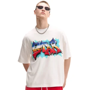 Cropp - Biała koszulka z napisem graffiti - biały