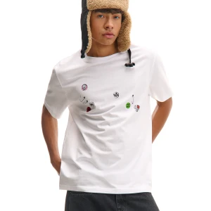 Cropp - Biała koszulka z punkowym motywem - biały