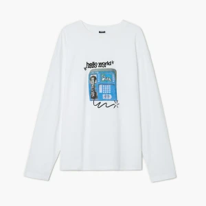 Cropp - Biała koszulka z retro telefonem - biały
