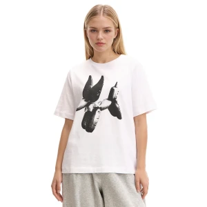 Cropp - Biała koszulka z unikatowym nadrukiem - biały