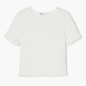 Cropp - Biała marszczona bluzka z wiskozy - biały