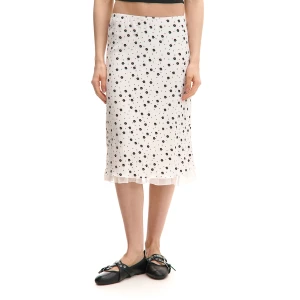 Cropp - Biała spódnica midi w kwiaty - biały