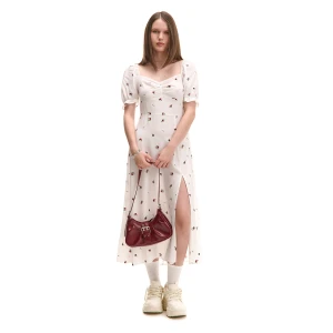 Cropp - Biała sukienka midi w kwiaty - biały