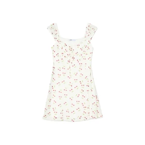 Cropp - Biała sukienka mini z motywem wiśni - biały