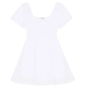 Cropp - Biała sukienka z ażurowym wzorem - biały