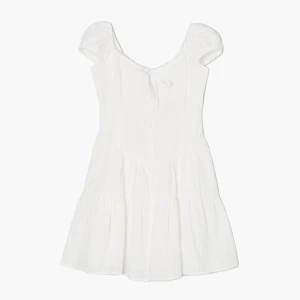 Cropp - Biała sukienka z bufiastymi rękawami - biały