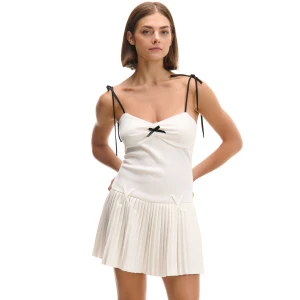 Cropp - Biała sukienka z wiązanymi ramiączkami - biały