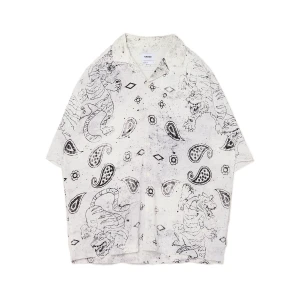 Cropp - Biała wiskozowa koszula z nadrukiem - biały