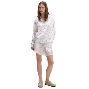 Cropp - Białe satynowe szorty w kwiaty - biały