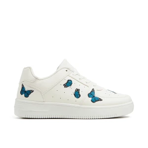 Cropp - Białe sneakersy w motylki - niebieski