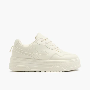 Cropp - Białe sneakersy z imitacji skóry - biały