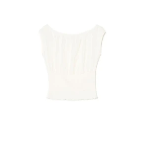 Cropp - Biały dopasowany top - biały