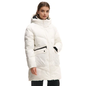 Cropp - Biały pikowany płaszcz z kapturem - biały