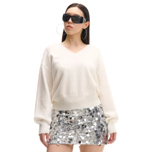 Cropp - Biały sweter regular - biały