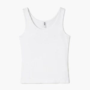 Cropp - Biały T-shirt na ramiączkach - biały