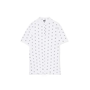 Cropp - BIały T-shirt polo z nadrukiem - biały