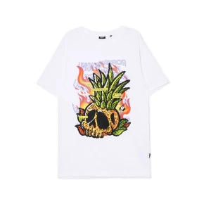 Cropp - Biały T-shirt z grafiką - biały