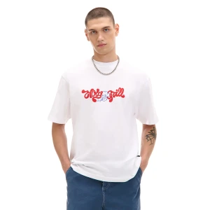 Cropp - Biały T-shirt z grillowym nadrukiem - biały