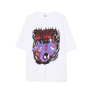 Cropp - Biały T-shirt z Pokémonem Gengarem - biały