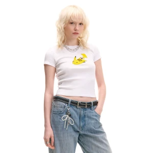 Cropp - Biały T-shirt z Pokémonem Pikachu - biały