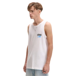 Cropp - Biały tank top z nadrukiem - biały