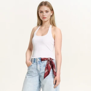 Cropp - Biały top halter - biały