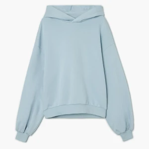 Cropp - Błękitna bluza z kapturem oversize - błękitny