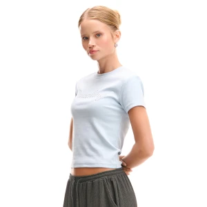 Cropp - Błękitna koszulka z cekinami - błękitny