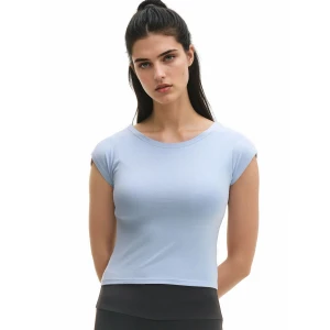 Cropp - Błękitna koszulka z modalem - niebieski