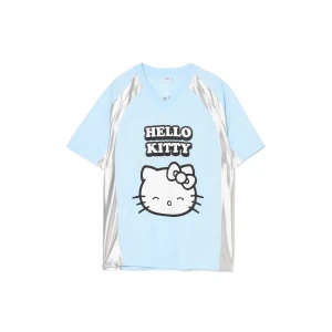 Cropp - Błękitna koszulka z nadrukiem Hello Kitty - błękitny