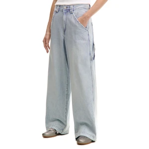 Cropp - Błękitne jeansy baggy z niskim stanem - niebieski