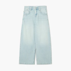 Cropp - Błękitne jeansy typu barrel workwear - niebieski