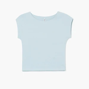 Cropp - Błękitny T-shirt z modalem - błękitny