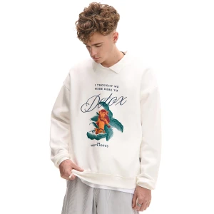 Cropp - Bluza Biały Lotos z kołnierzykiem - kremowy