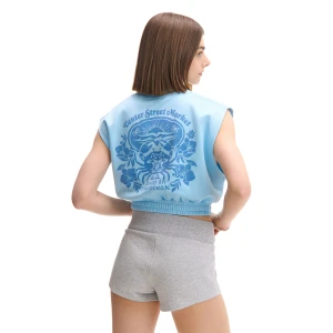 Cropp - Bluza boxy bez rękawów - fioletowy