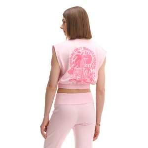 Cropp - Bluza boxy bez rękawów - różowy