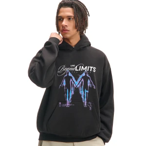 Cropp - Bluza hoodie w stylu human power - czarny