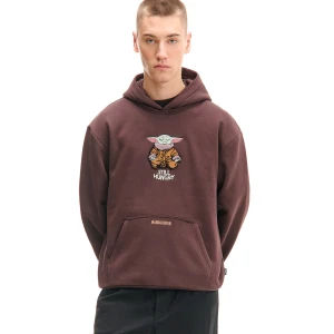 Cropp - Bluza hoodie z aplikacją Baby Yoda Mandalorian - brązowy