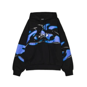 Cropp - Bluza hoodie z nadrukami i aplikacją UNISEX - czarny