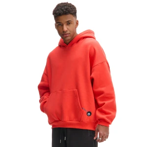 Cropp - Bluza hoodie z nadrukiem po obu stronach - czerwony