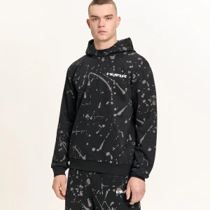 Zdjęcie produktu Cropp - Bluza hoodie z nieregularnym nadrukiem all over - czarny