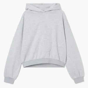 Cropp - Bluza hoodie z numerem 3 - jasny szary