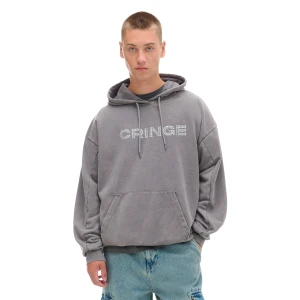 Cropp - Bluza z kapturem i aplikacją - jasny szary