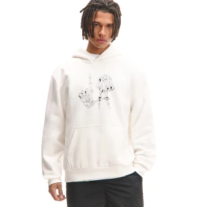 Cropp - Bluza z kapturem i autorskim nadrukiem - kremowy