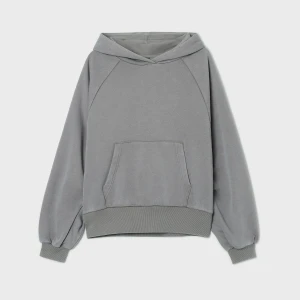 Cropp - Bluza z kapturem i efektem sprania - szary