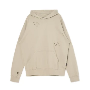 Cropp - Bluza z kapturem z ozdobnymi wycięciami - beżowy