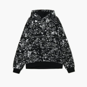 Cropp - Bluza z nieregularnym nadrukiem all over - czarny