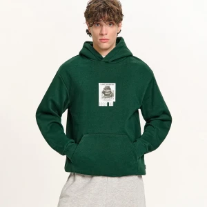 Cropp - Bluza z ogłoszeniem o zaginionym chomiku - zielony